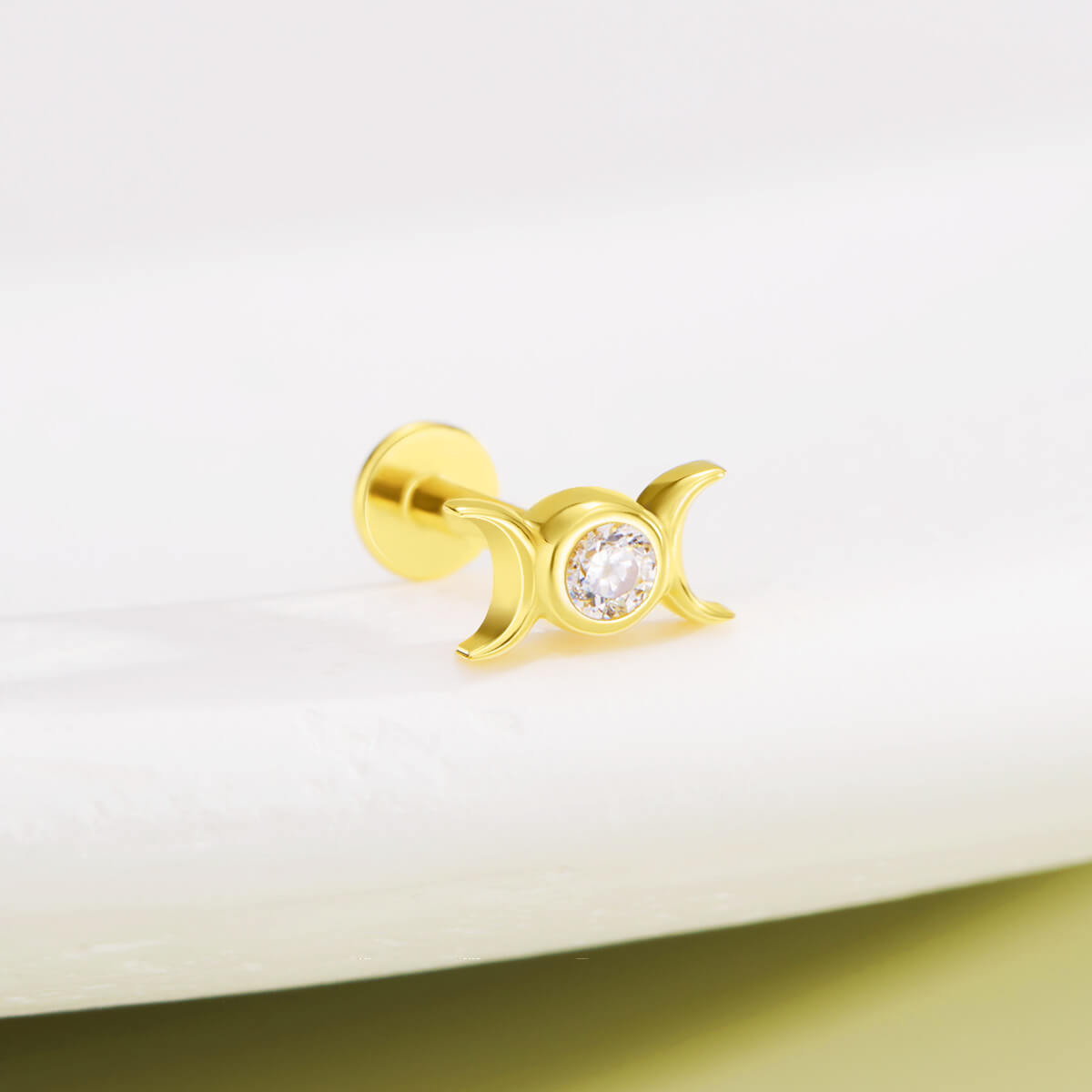 moon phase flat back nose stud