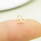 14K Solid Gold Honeycomb Threadless Nose Stud