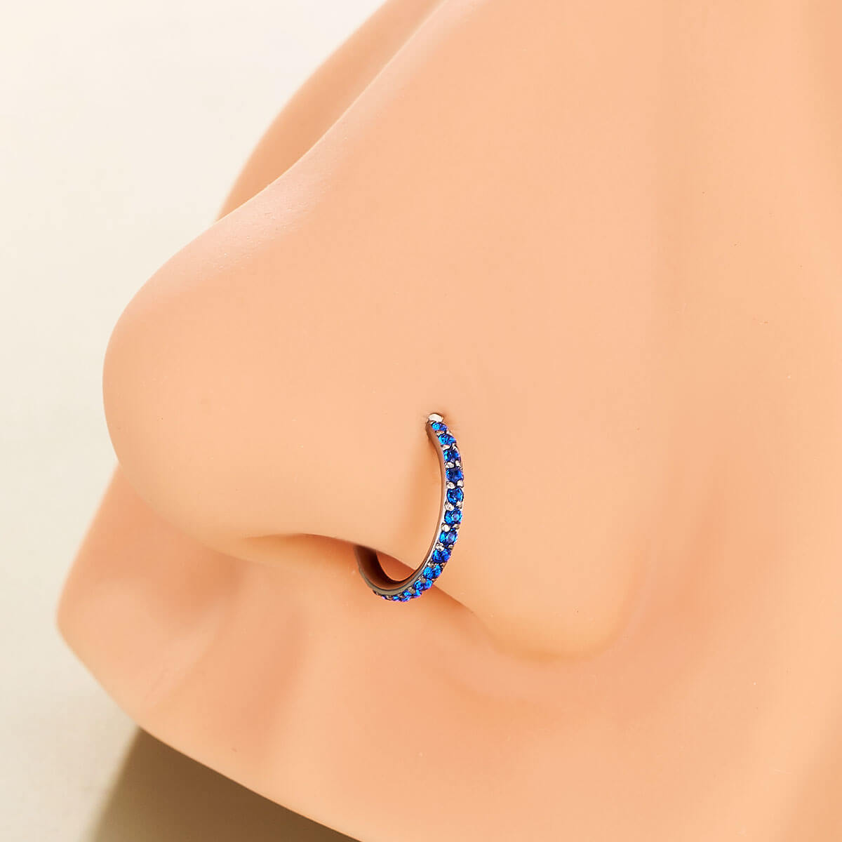 Anillo de nariz 20G con bisagras segmento CZ anillo de aro