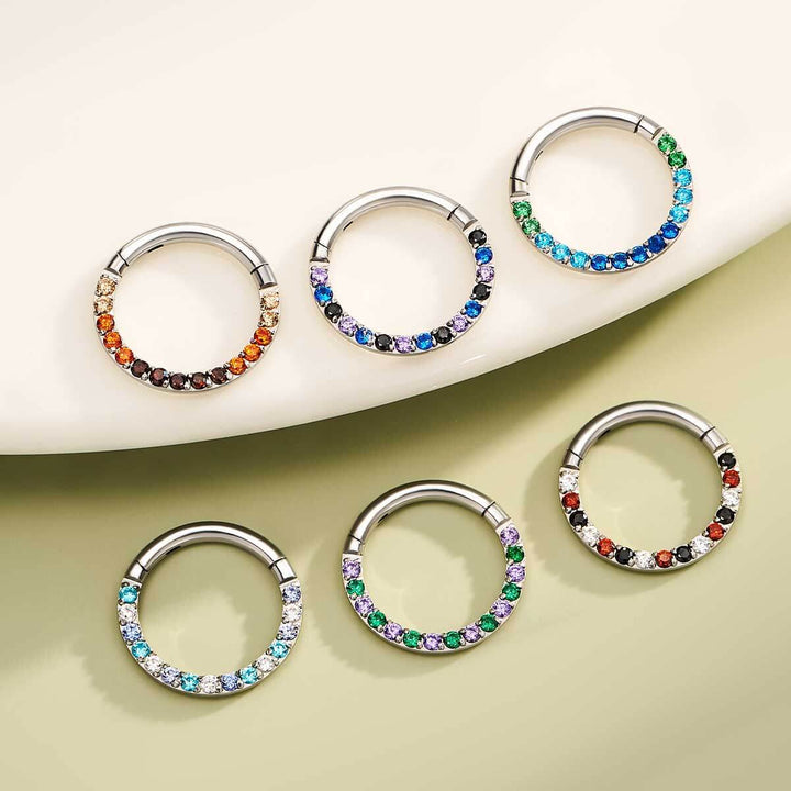 Anello Setto OUFER 16G Acciaio 316L Con CZ Trasparente - 8 Mm, Piercing Helix E Daith - Foto 11