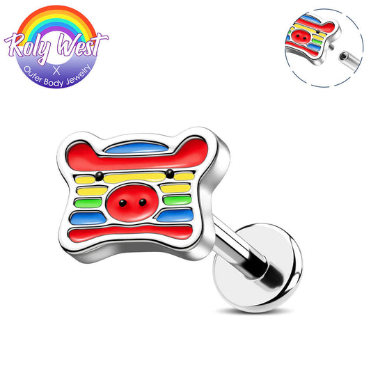 rainbow cartilage stud 