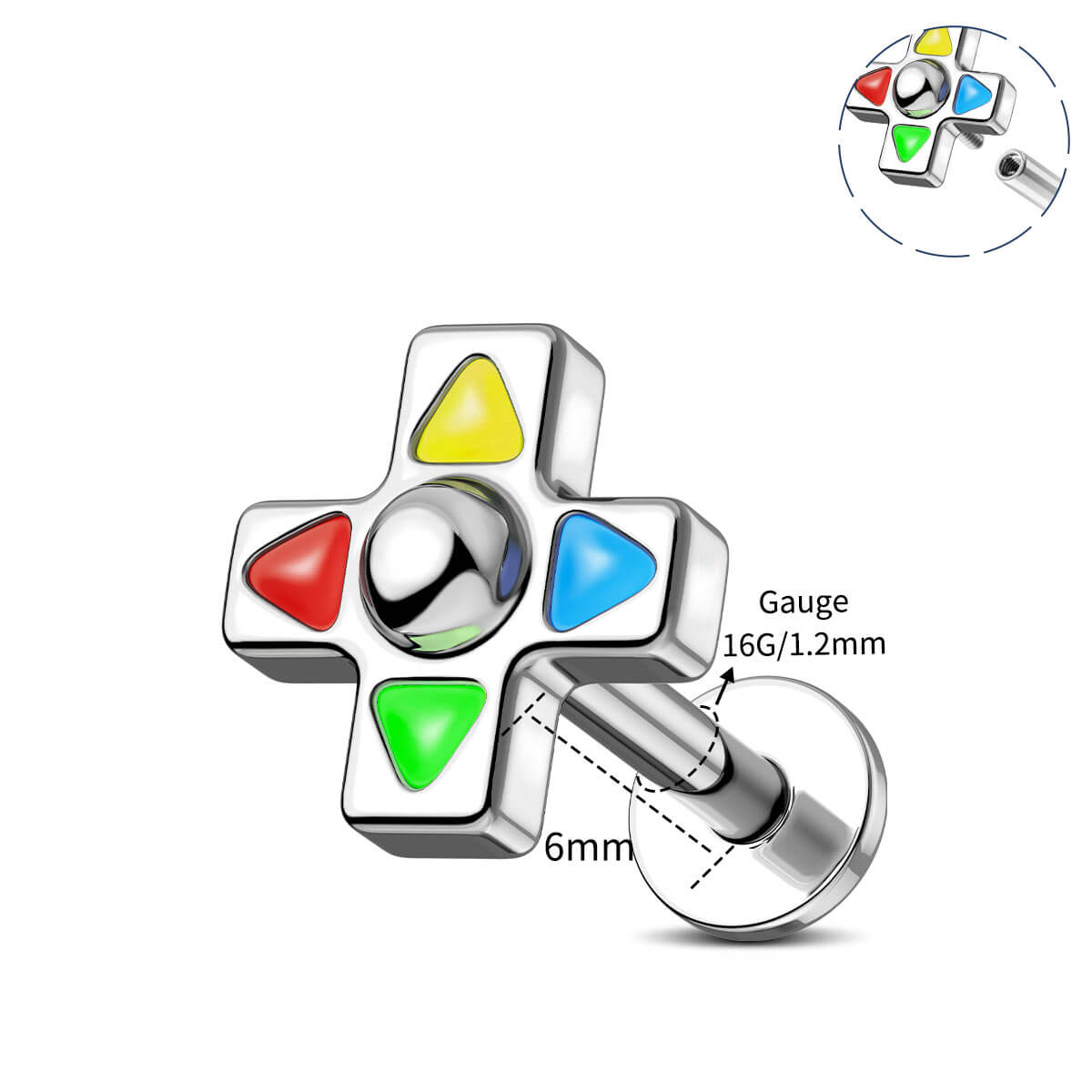 16g arrow key cartilage stud