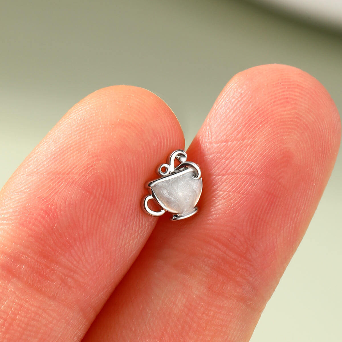 Oufer X Roly Enamel Teacup Cartilage Labret Stud