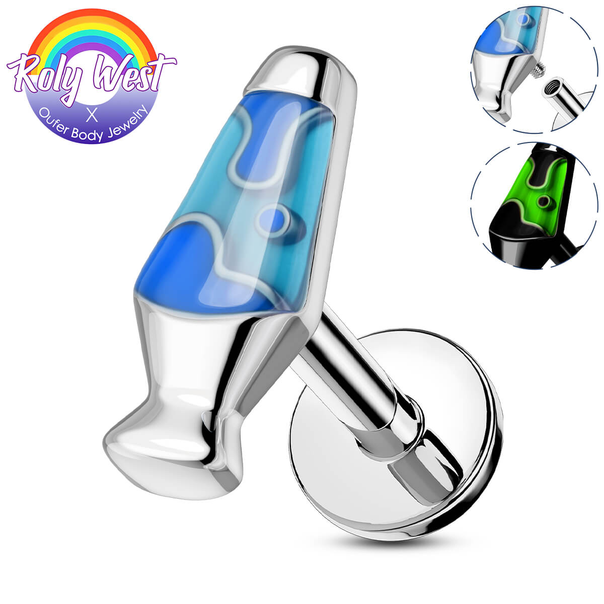 blue lamp cartilage stud 
