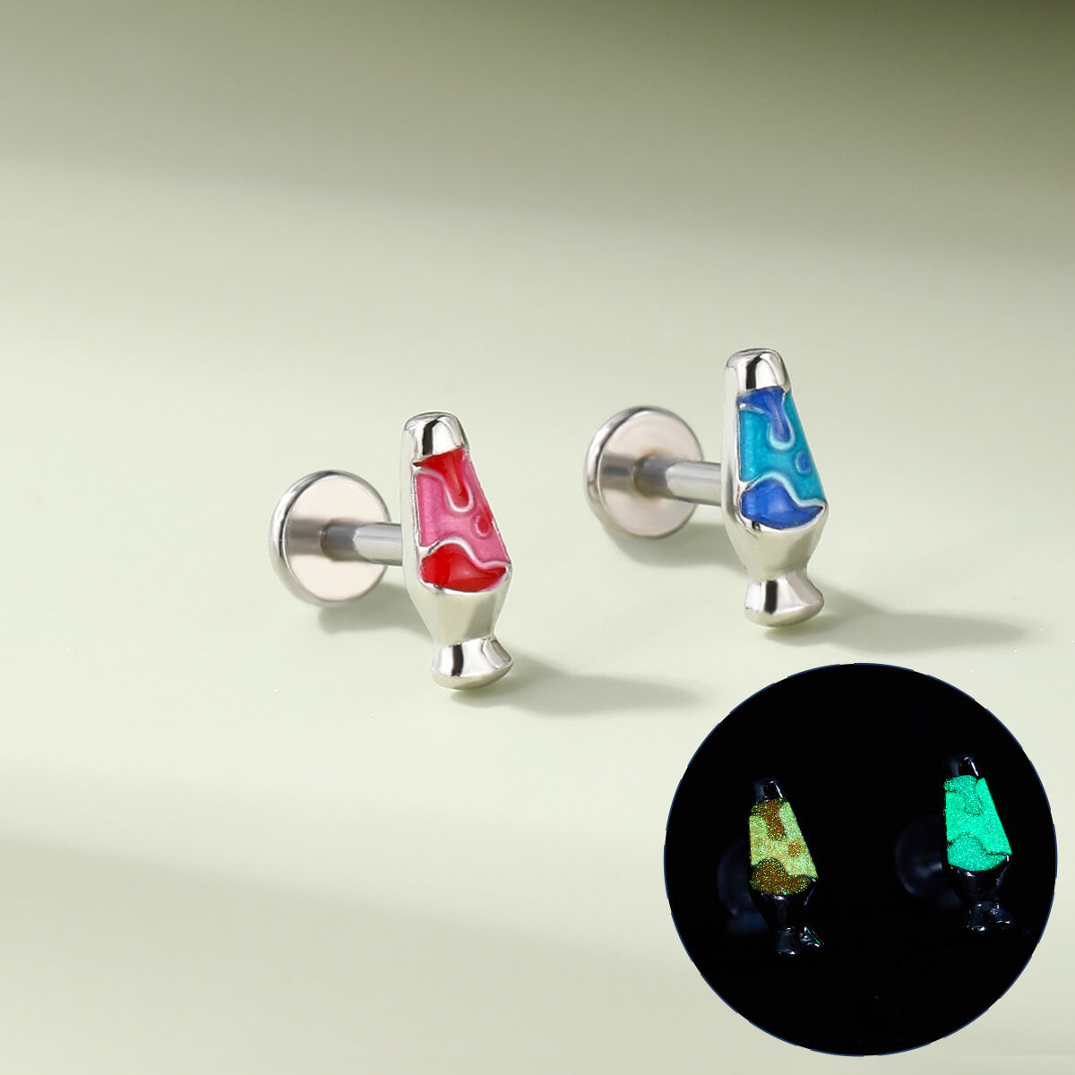 Oufer X Roly Glow in the Dark Lamp Cartilage Labret Stud