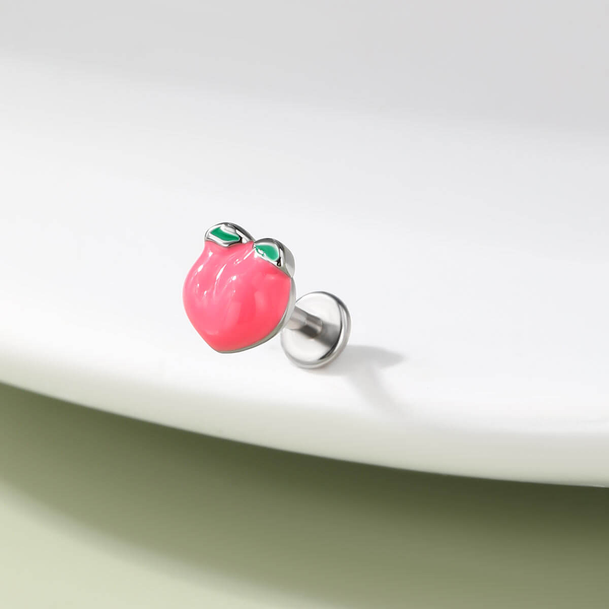 flat back Peach cartilage stud 