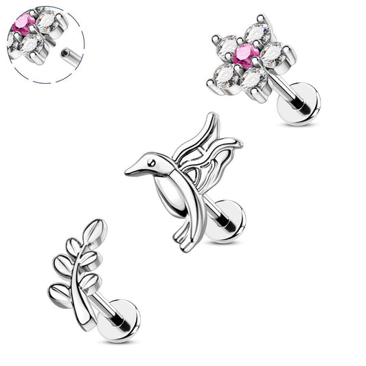 bird cartilage earring stud