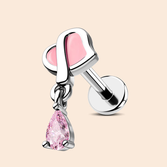 heart cartilage earring stud