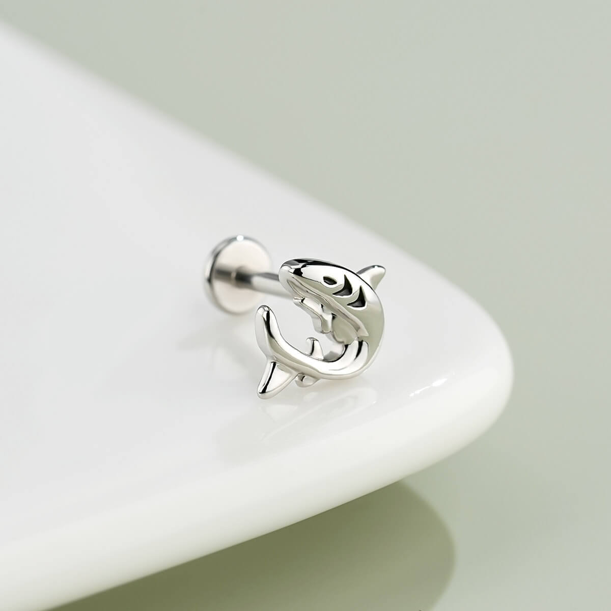 flat back shark helix stud 