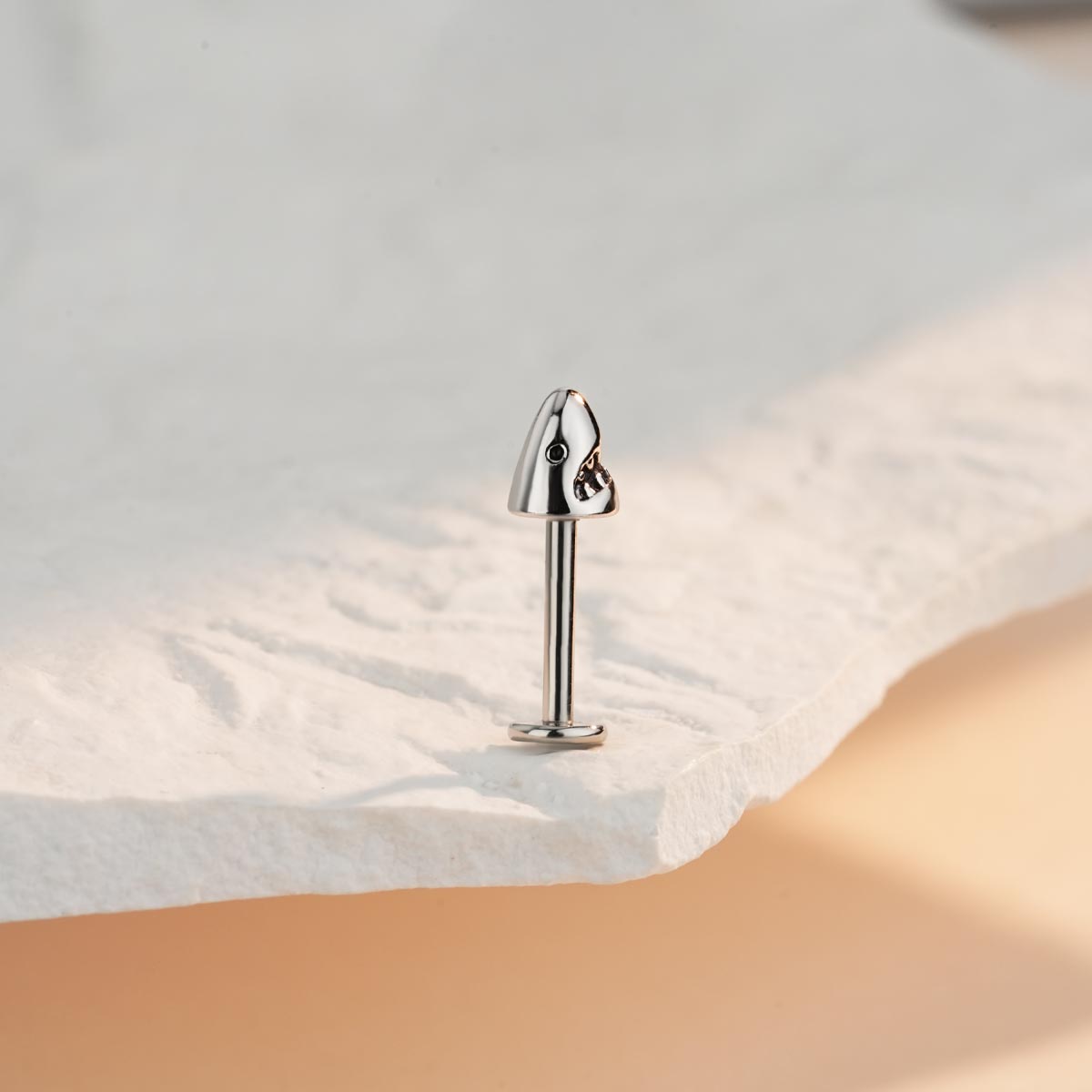 flat back shark head helix stud 