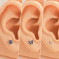 3PCS Glitter Butterfly/Flower/Opal Top Helix Stud Set