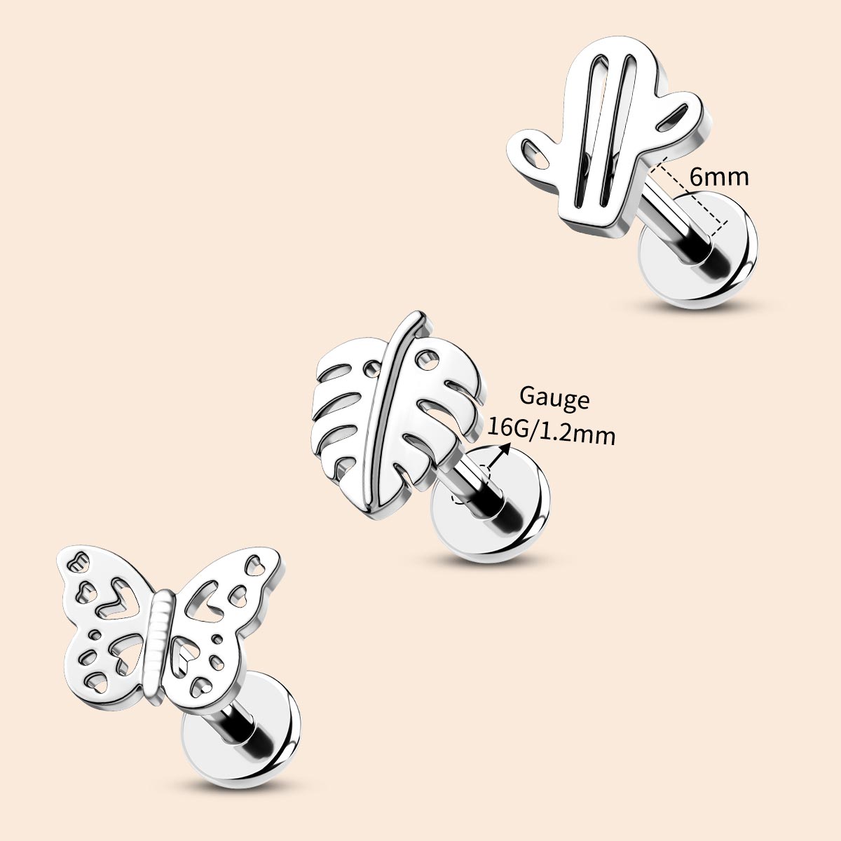 16g helix stud pack