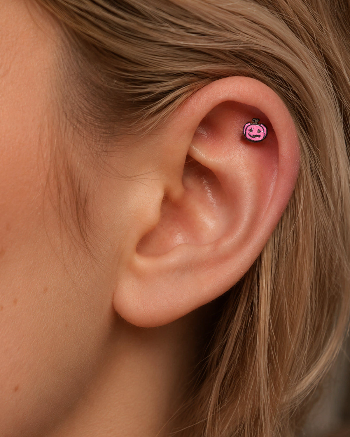3PCS Pumpkin Bat Spider Web Cartilage Stud Set