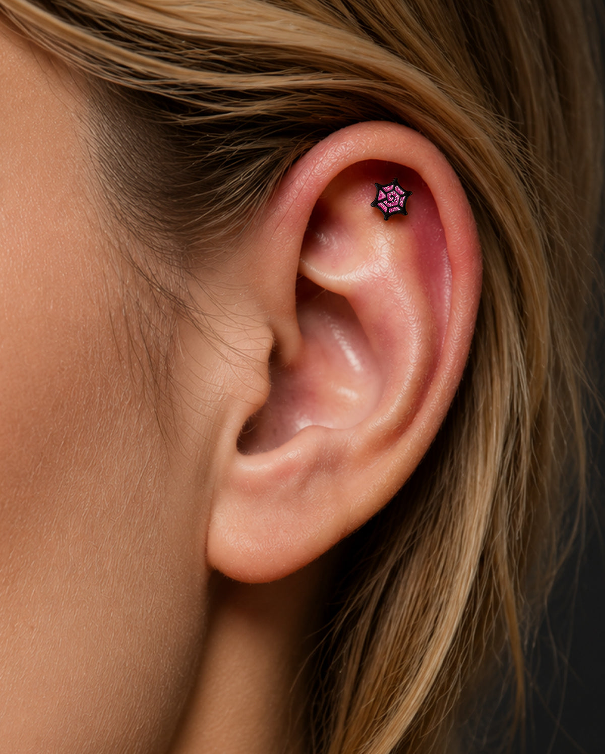 3PCS Pumpkin Bat Spider Web Cartilage Stud Set