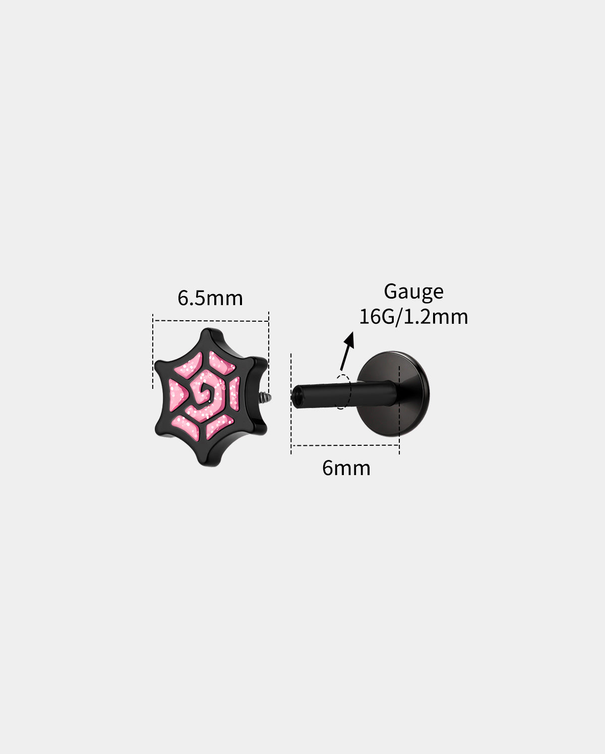 3PCS Pumpkin Bat Spider Web Cartilage Stud Set