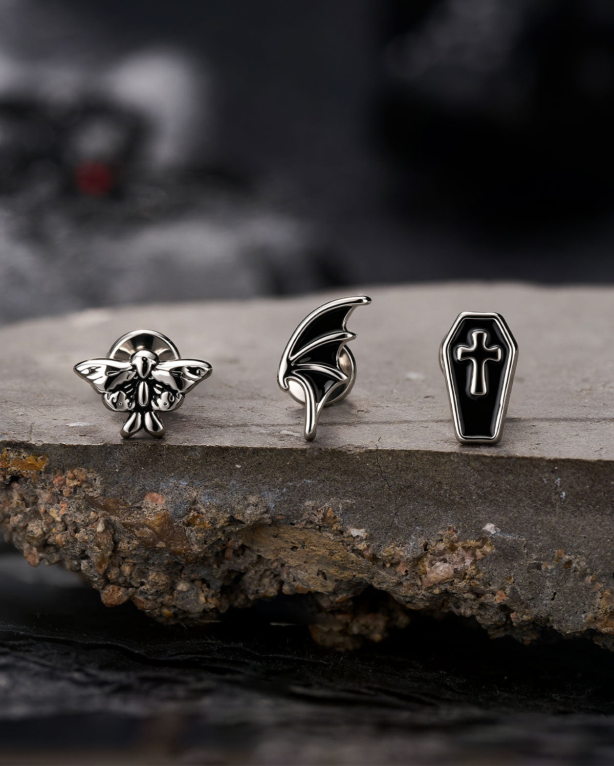 16G ataúd negro labio anillo 8mm labio Stud