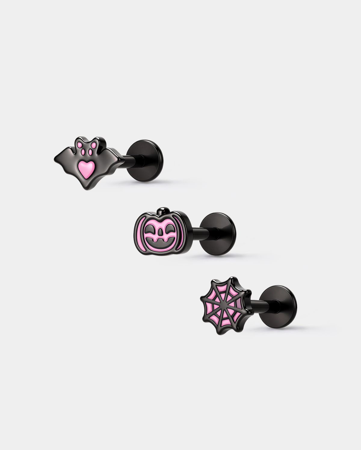 oufer halloween Spider Web Cartilage Stud Set