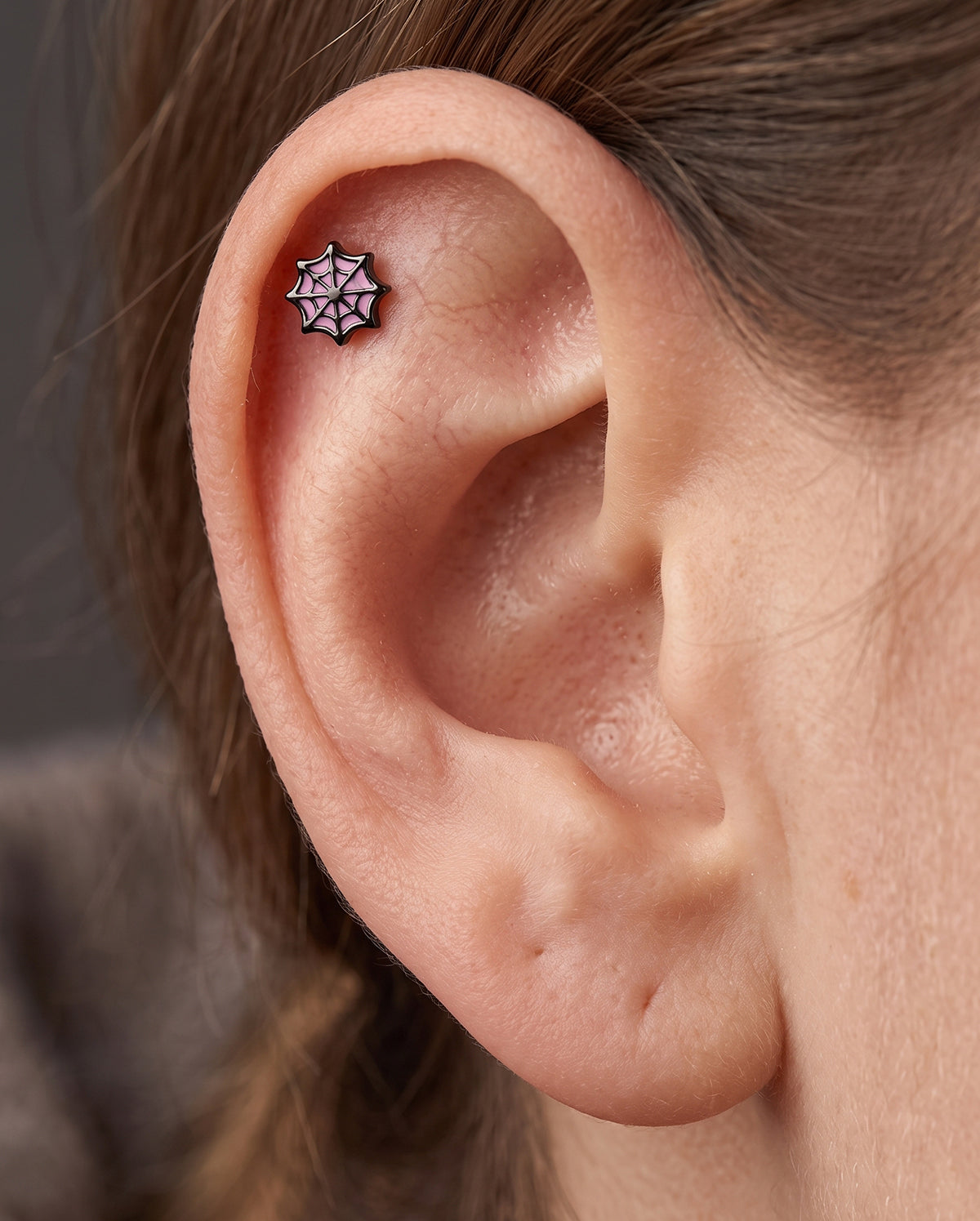 3PCS Bat Pumpkin Spider Web Cartilage Stud Set