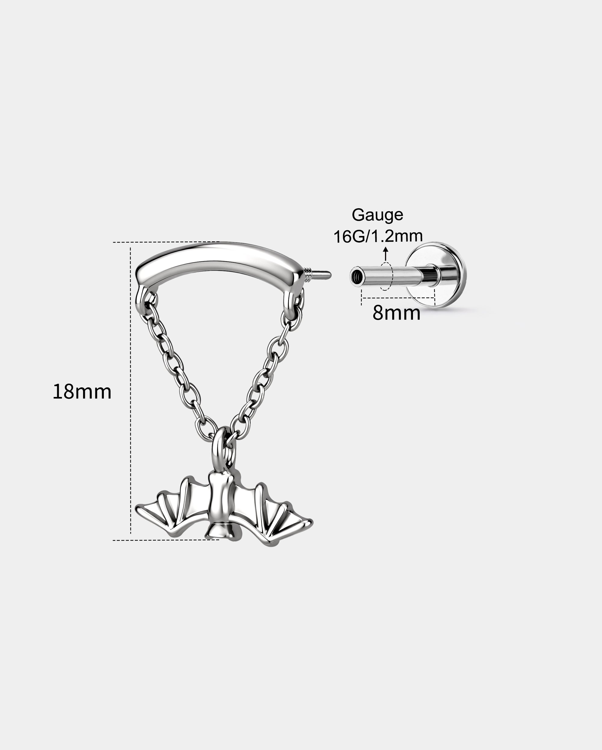 16g internally threaded cartilage stud 