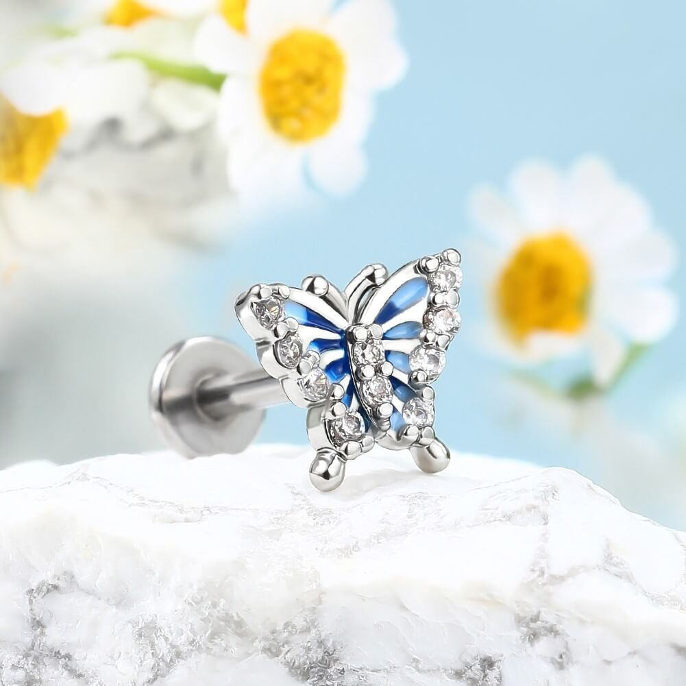 butterfly labret stud jewelry