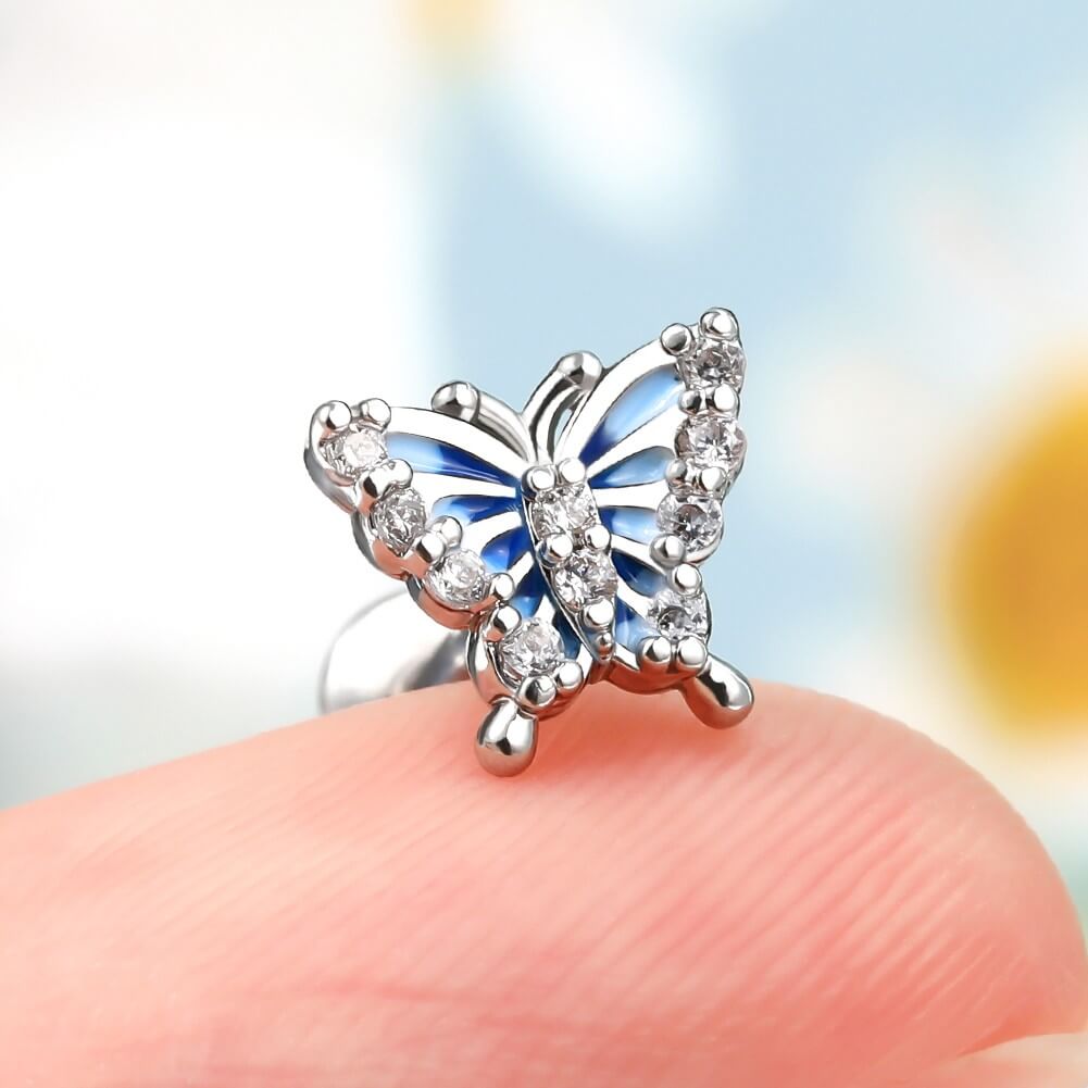 butterfly labret stud jewelry