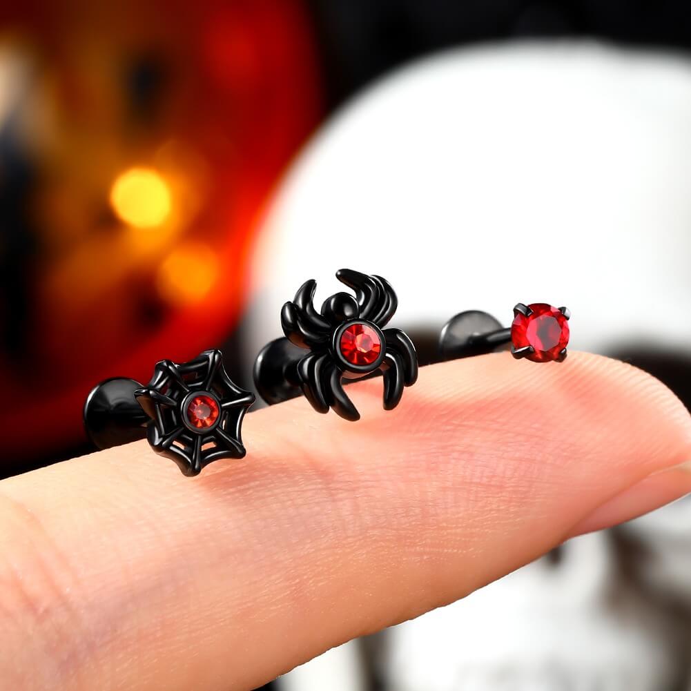 black halloween lip rings