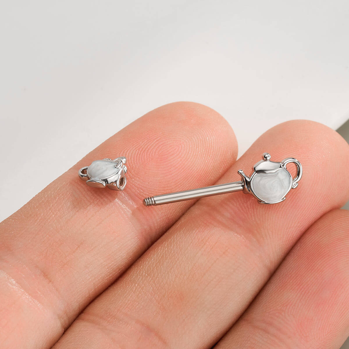 Oufer X Roly 2PCS Enamel Teapot Set Nipple Ring