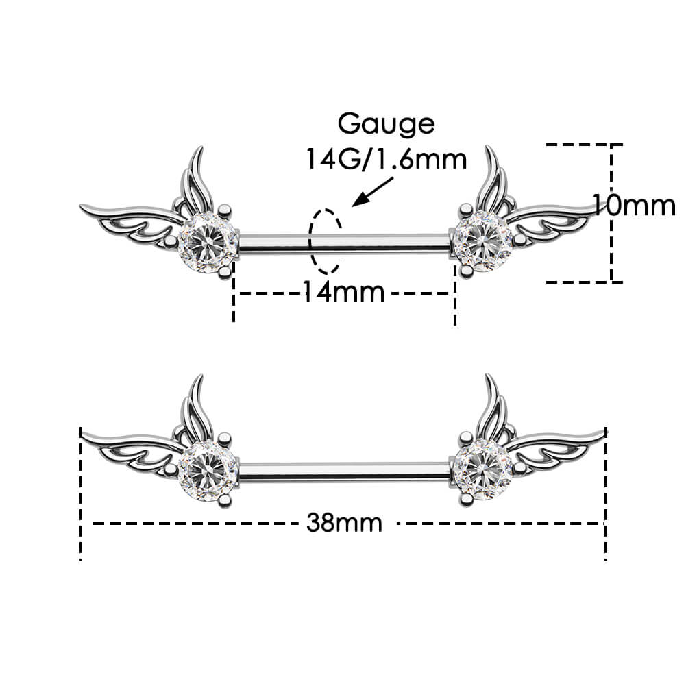 14g wing nipple piercing