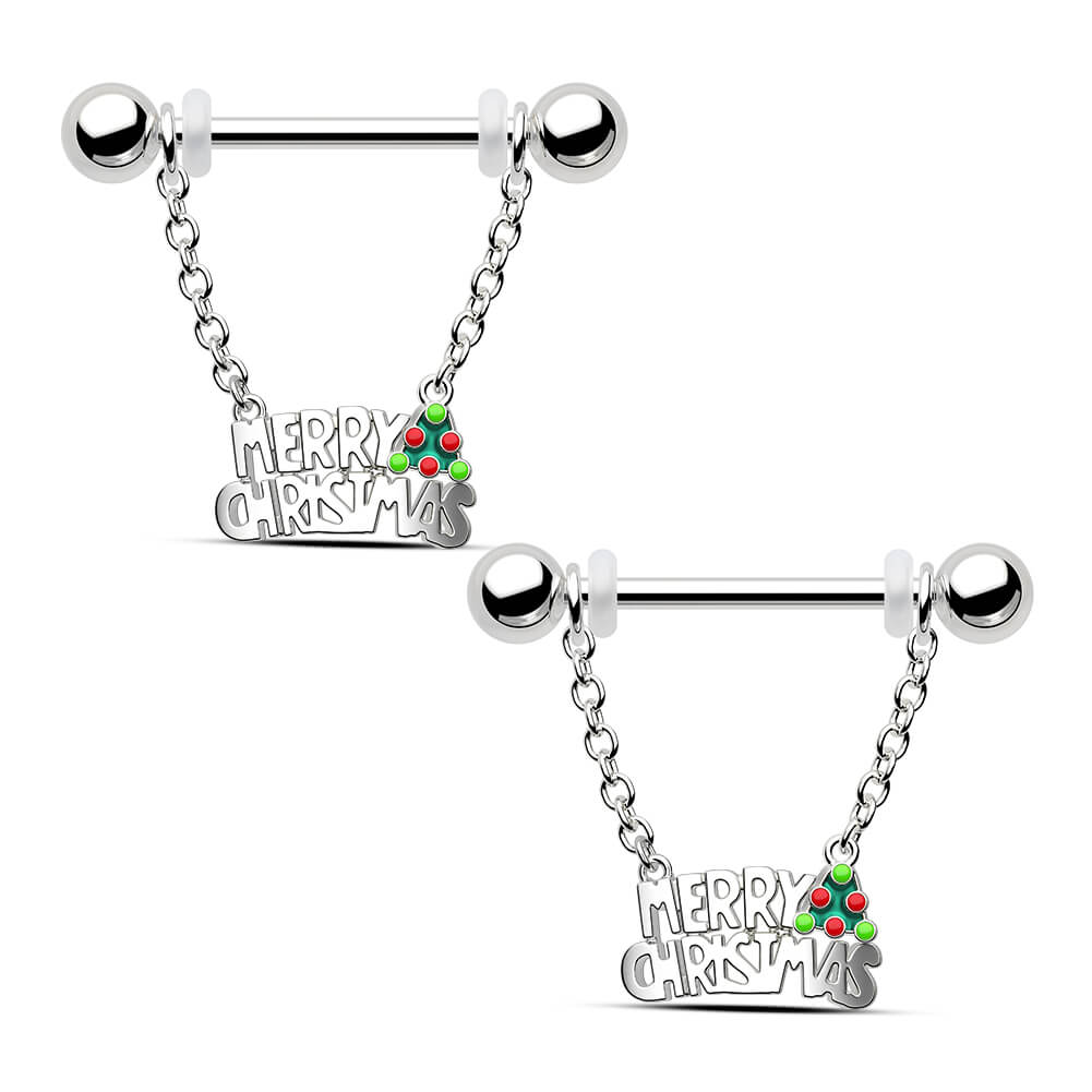 christmas nipple rings with letters