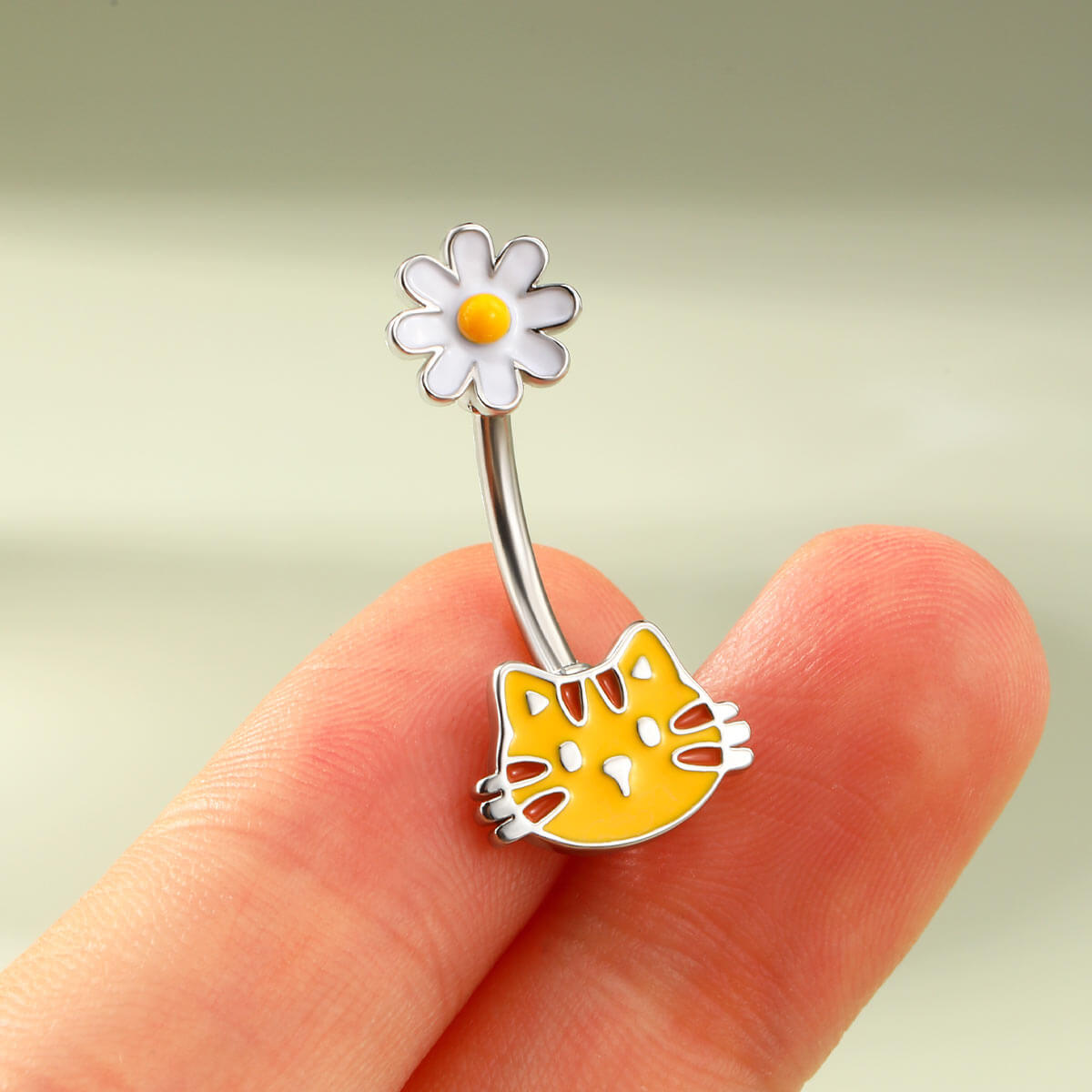 oufer cat belly button ring
