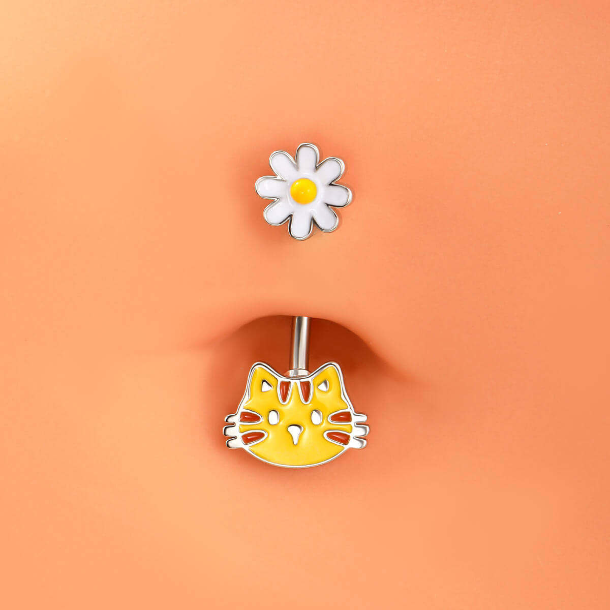 cat belly button piercing