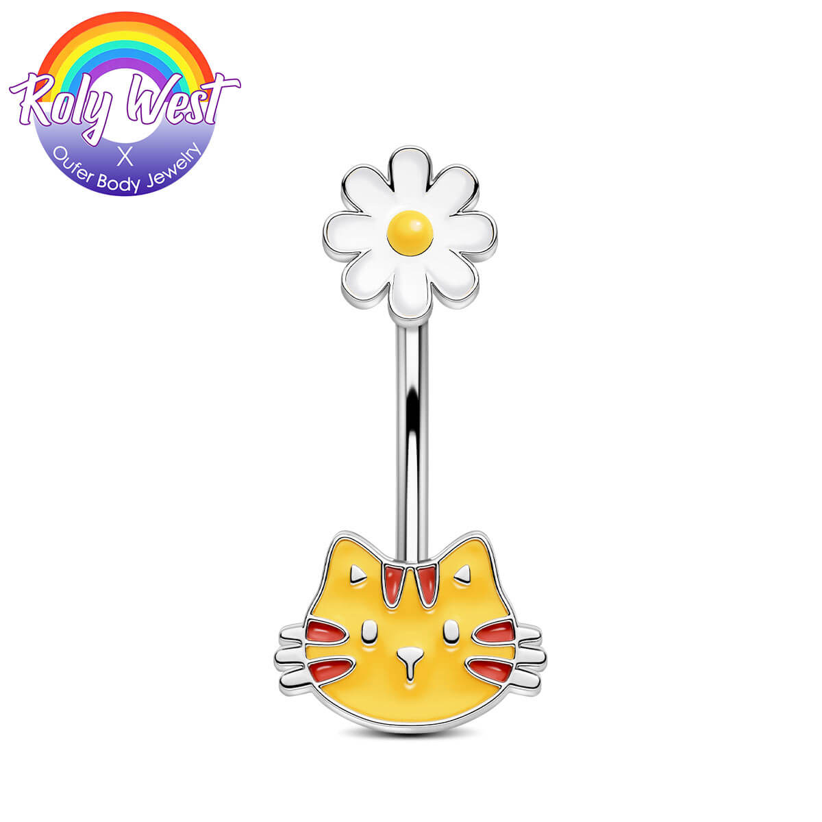 cat belly button ring
