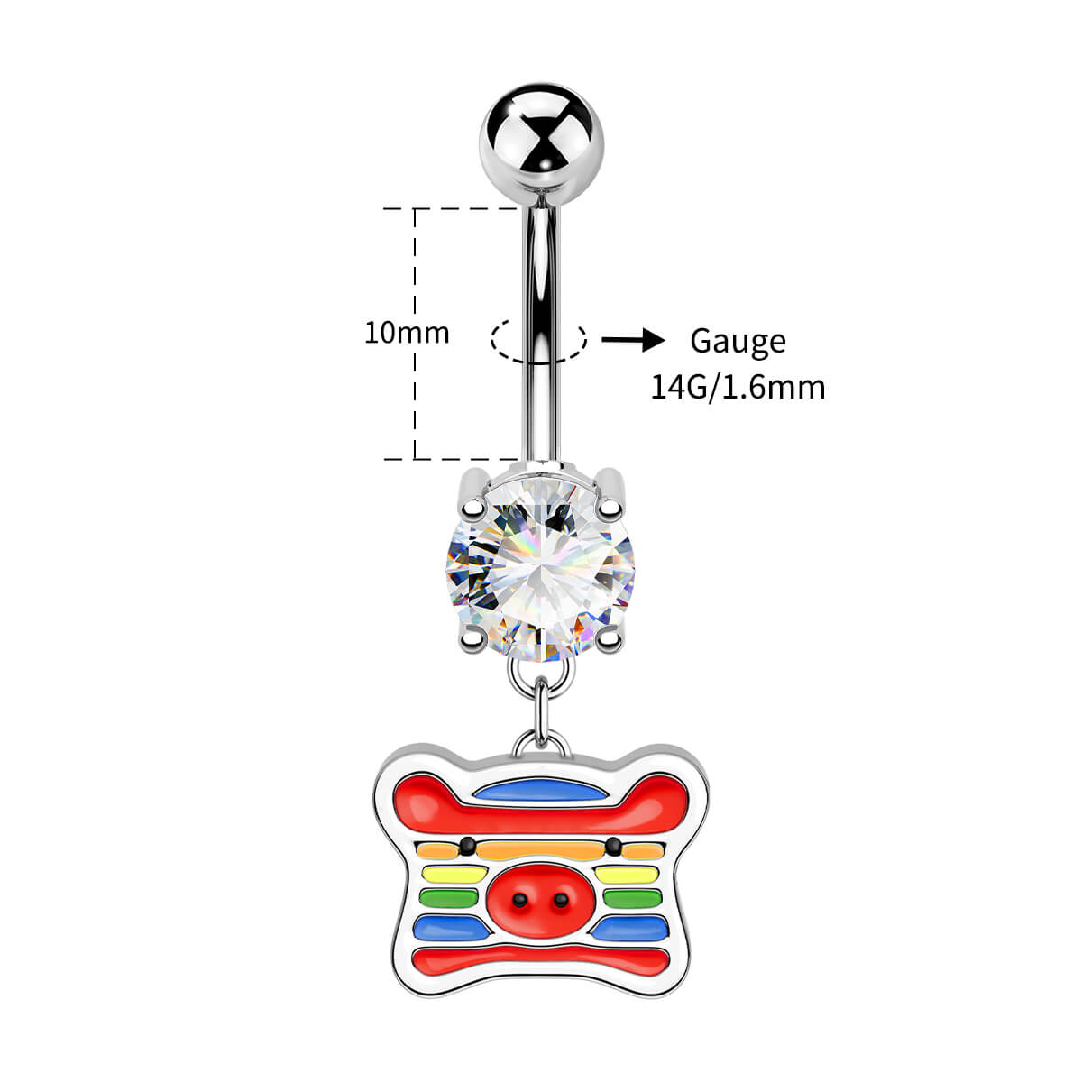 10mm pig belly ring 