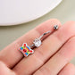 Oufer X Roly Rainbow Pig Dangle Navel Ring
