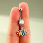 stainless steel rainbow belly button rings