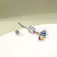 Oufer X Roly Rainbow Fan Dangle Belly Button Ring