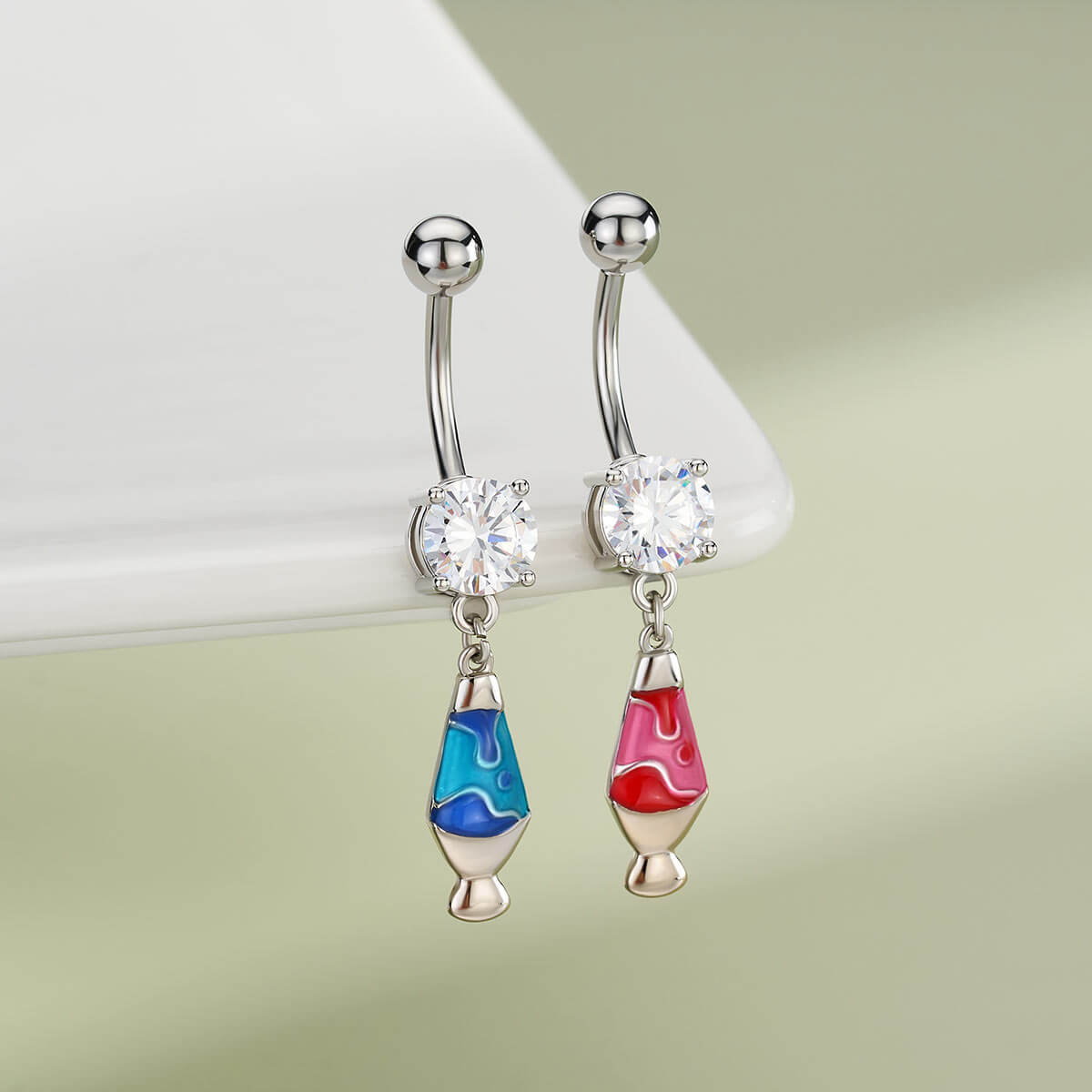 oufer lamp dangle belly ring 