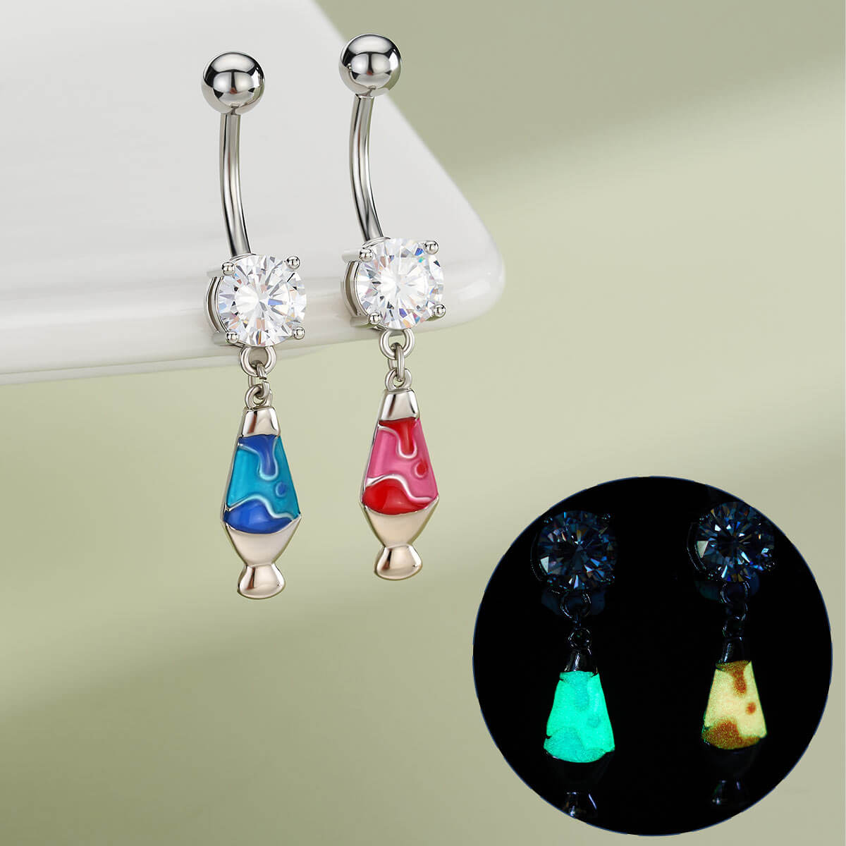 lamp dangle navel ring 