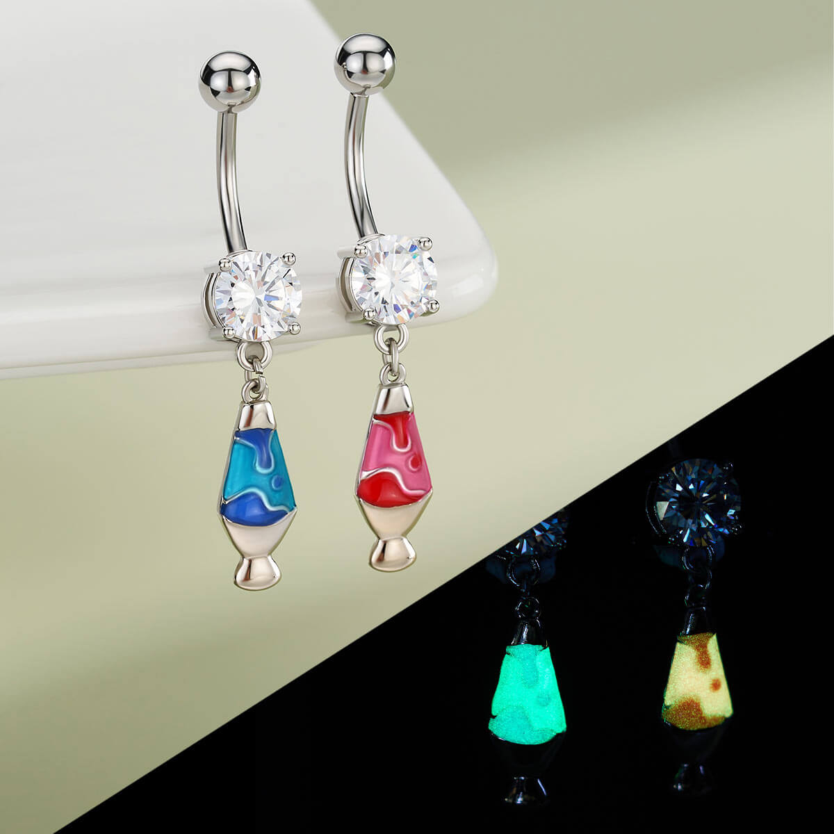 oufer glow in night navel ring 