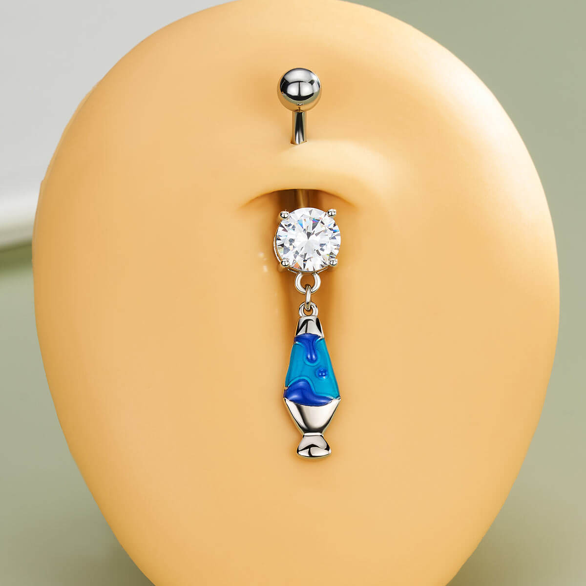 blue lamp belly ring 