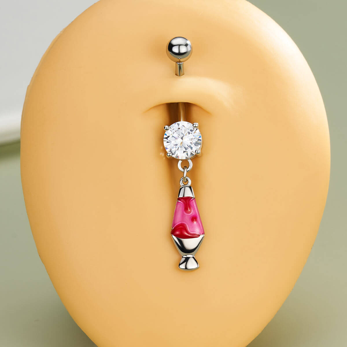 pink lamp navel ring 