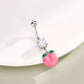 pink peach belly button rings