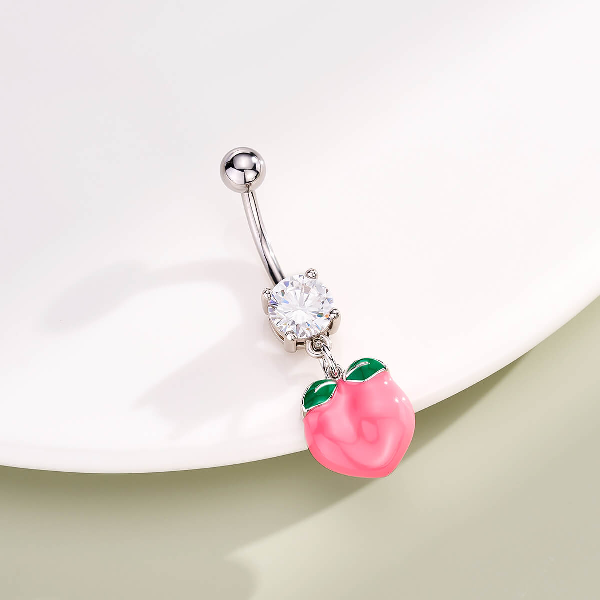 pink peach belly button rings