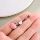 stainless steel pink belly button rings