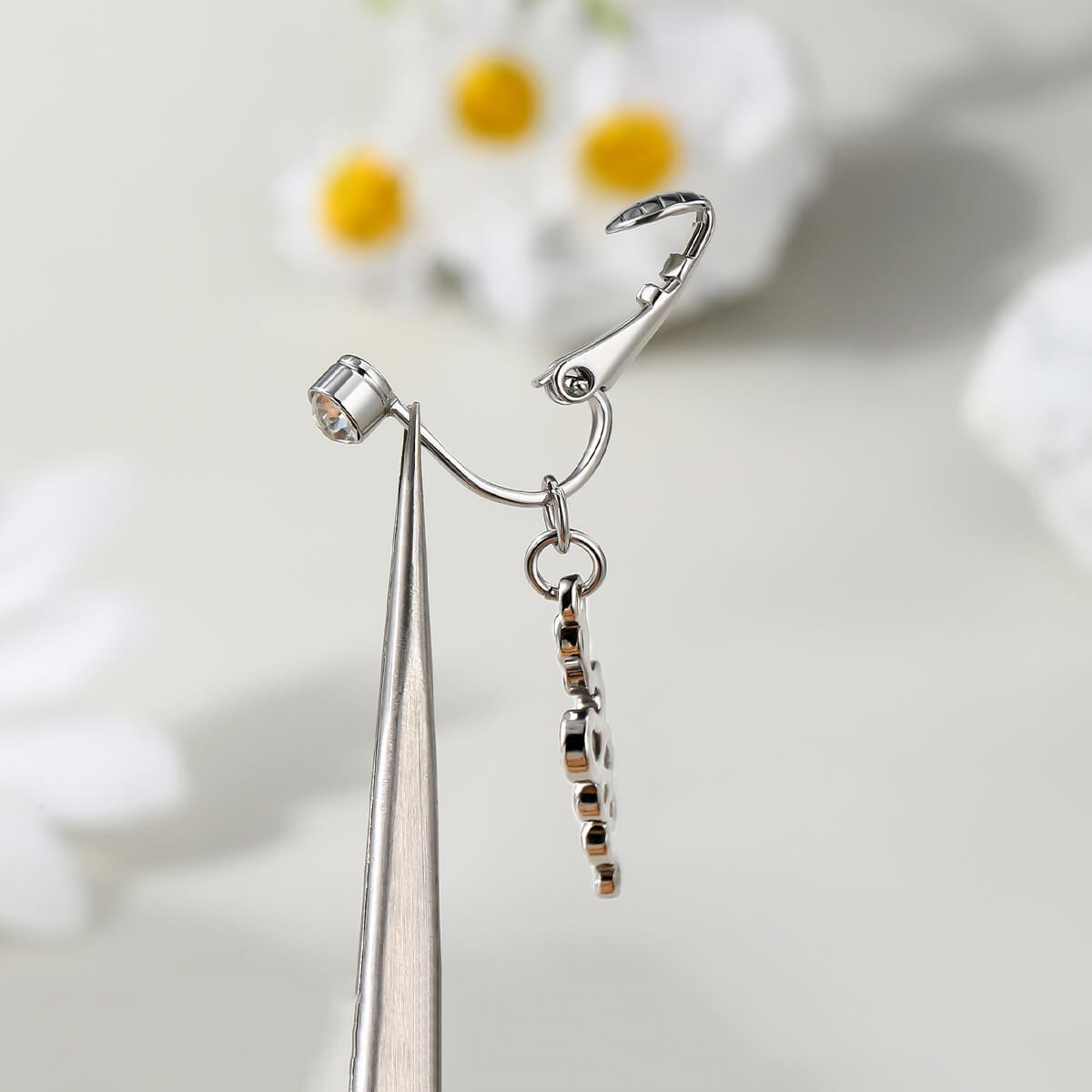 3PCS Heart Flower Snake Dangle Fake Belly Ring