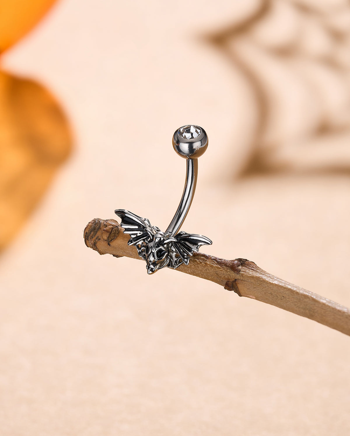 Skull Moth Belly Ring