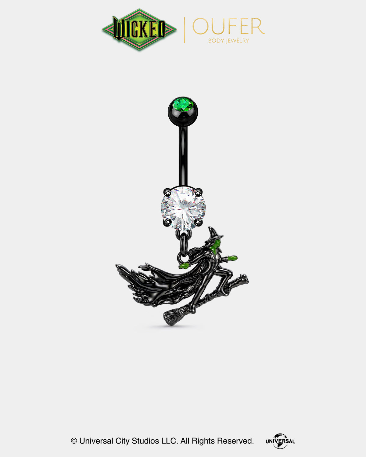 OUFER × WICKED Flying CZ Dangle Belly Ring
