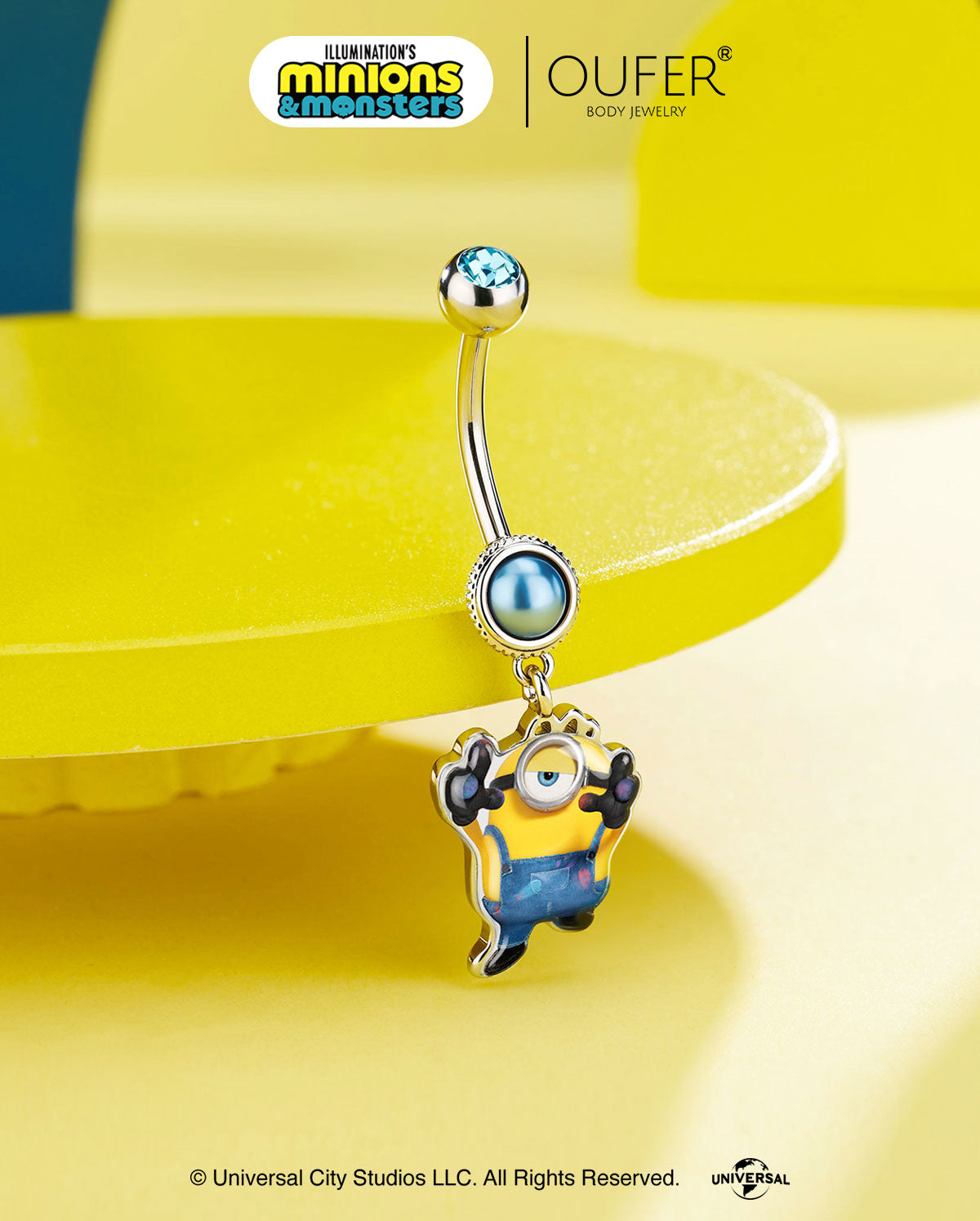 minions james camera belly ring 
