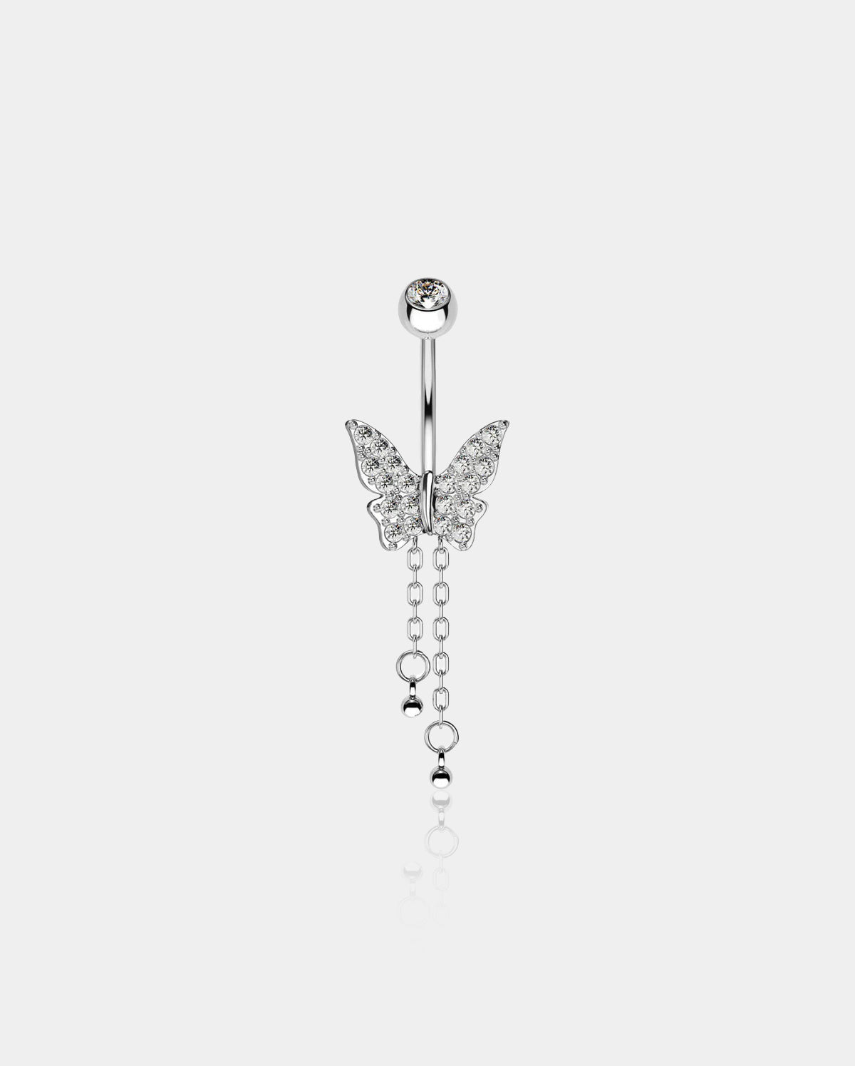 butterfly dangle belly ring