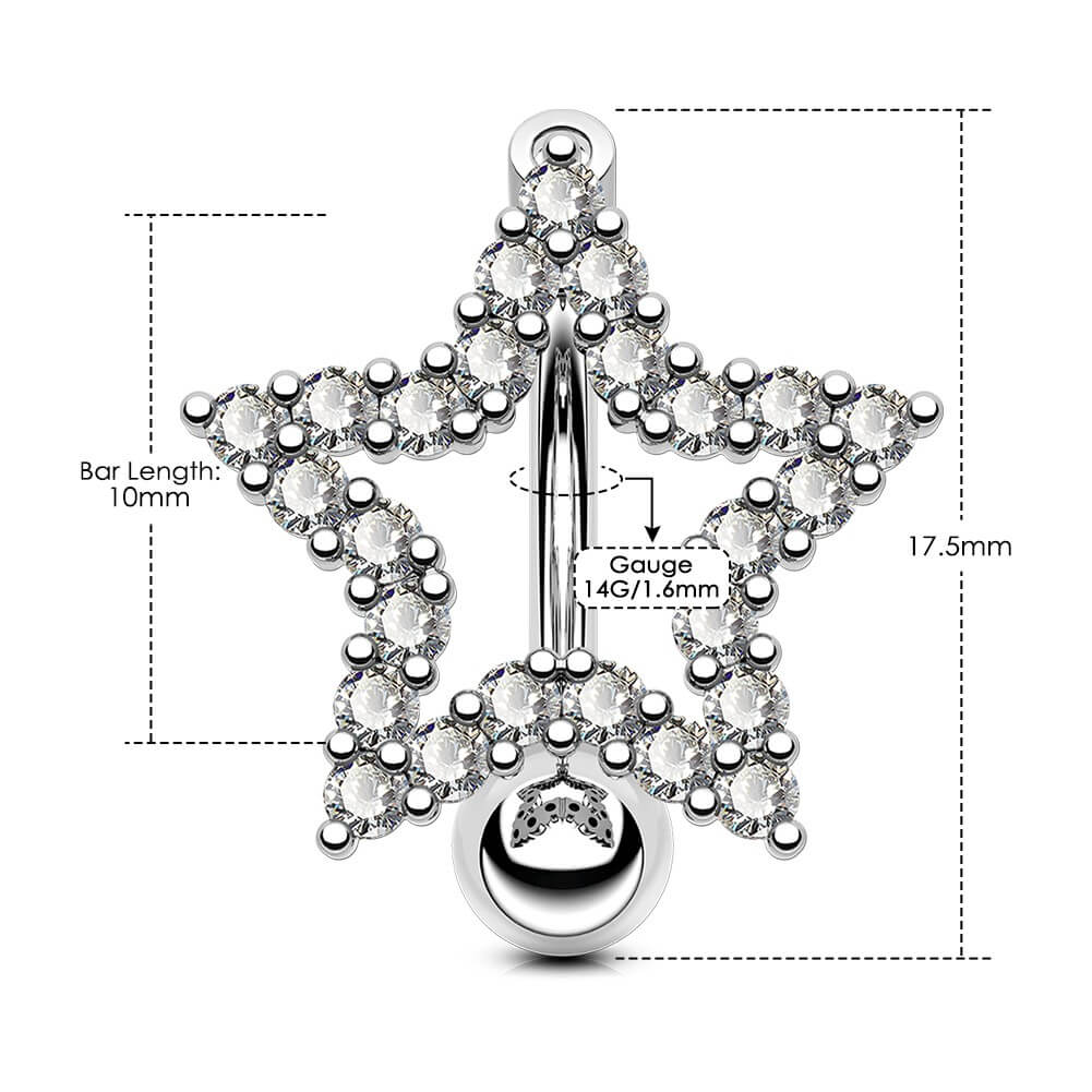 14g reverse belly button ring